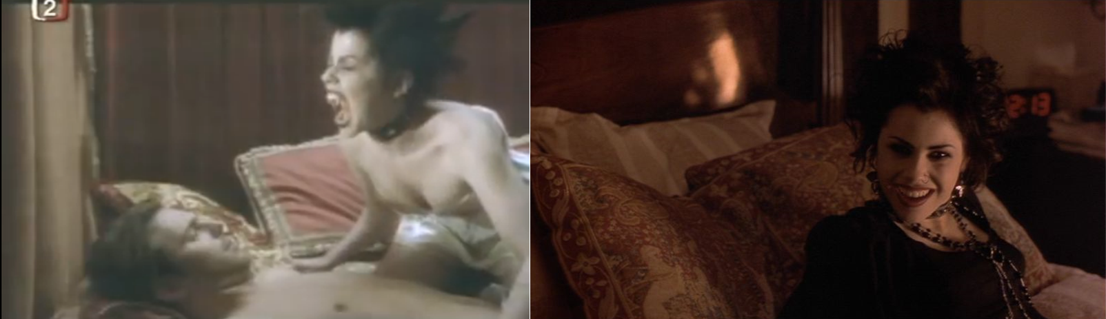 Left: Fairuza Bulk as the vampire in ZZ Top’s "Breakaway" (1994)....